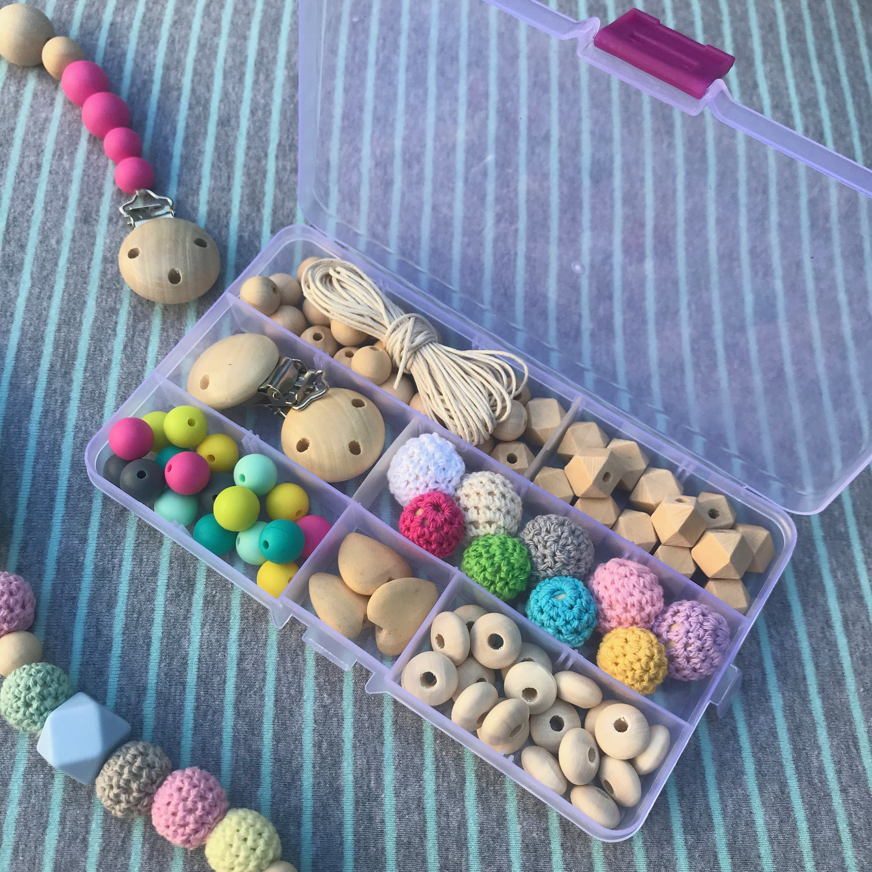 DIY Teething Pacifier Clip Mixed Color Kit Pacifier Box Etsy