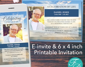 Funeral e-Invite & Invitation Card | Funeral Invitation | Celebration of Life Invitation | Memorial Announcement | Funeral Evite | 0036