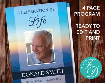 memorial template etsy