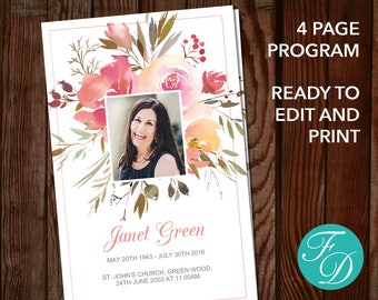 memorial template etsy