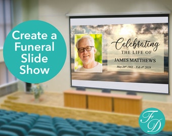 Mountain Funeral Slideshow Template | Funeral Template | Celebration of Life Decor | PowerPoint presentation | Obituary Template | 0030