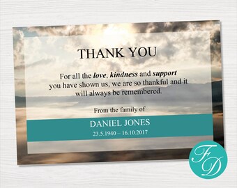 Funeral Thank You Card | Mountain Funeral Thank You Note | Memorial Thank You Card | Celebration of Life Thank You Card | 0030