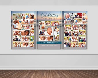 Beerdigung Foto Display | Beerdigung Poster | Feier des Lebens Poster | Beerdigung Foto Tafeln | Beerdigung Foto-Collage | Gedenktafeln | 0002