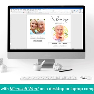Computer Keyboard Funeral In Loving Memory Funeral Program Template With Order of Service ...