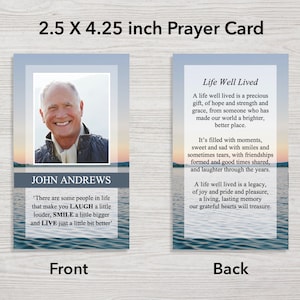 Ocean Funeral Prayer Cards Funeral Favor Celebration of Life Funeral Template Funeral Card 0050 image 2