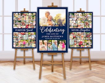 Canva Memorial Photo Boards, Memorial Package, Memorial Photos, Custom Funeral Poster Set, In Loving Memory Posters for Loved Ones Passed