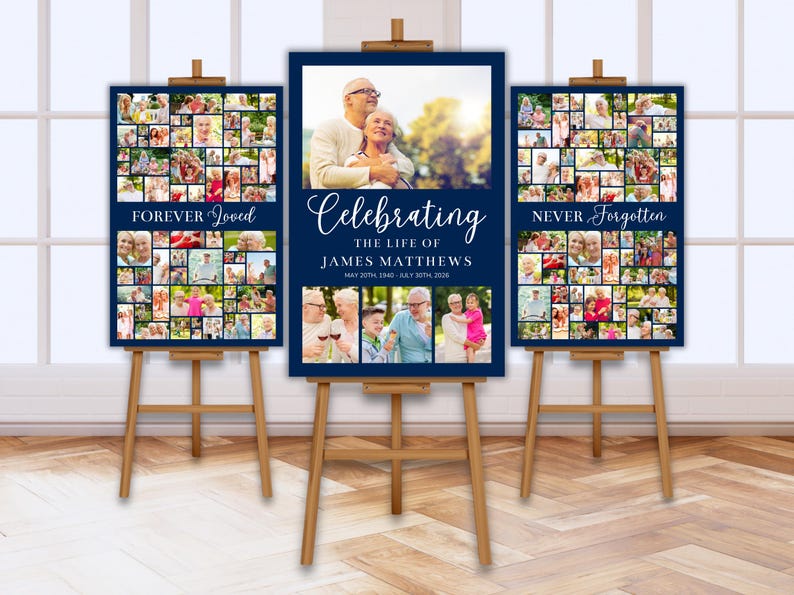 Canva Memorial Photo Boards, Memorial Package, Memorial Photos, Custom