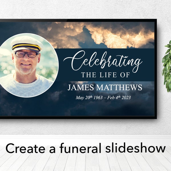 Premium Funeral PowerPoint Template | Funeral Slideshow Template | Memorial Slideshow | Celebration of Life Video | Funeral Slide Show 0001