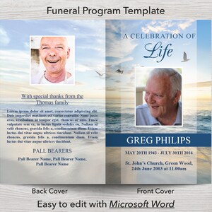 Funeral Bundle Funeral Program Template, Funeral Welcome Sign, Funeral Thank You & Invite, Funeral Slideshow included 0036 image 2