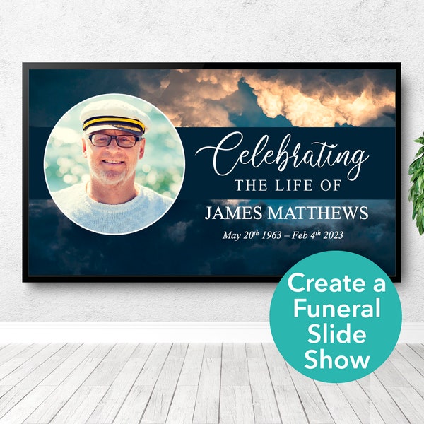 Premium Funeral PowerPoint Template | Funeral Slideshow Template | Memorial Slideshow | Celebration of Life Video | Funeral Slide Show 0001