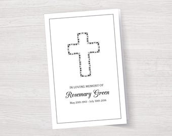 Catholic Cross Funeral Program Template | Memorial Program | Order of Service | Catholic Memorial Service | Catholic Cross Funeral Template
