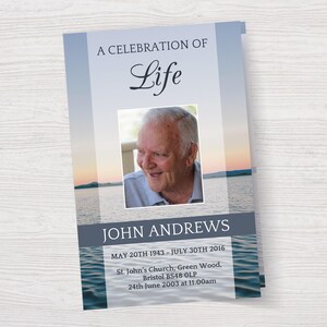 Funeral Program Template for Man | Celebration of Life Program | Obituary Template | Memorial Program | Funeral Printables | 0050