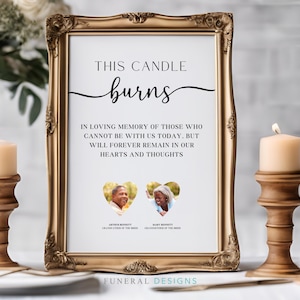 This Candle Burns Sign for Minimalist Wedding, Wedding Memory Sign, Memorial Wedding Sign, Passed Loved Ones, In Loving Memory Table Sign