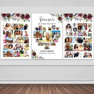 Floral Funeral Photo Display Bundle | Funeral Welcome Sign | Celebration of Life Poster | Funeral Sign | Memorial Poster | 0149
