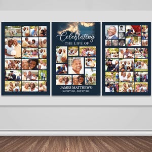 Celebration of Life Poster | Funeral Photo Display for Man | Funeral Poster | Funeral Photo Collage | Memorial Boards | Funeral Board | 0001