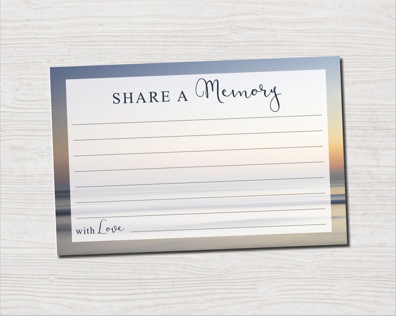 Share a Memory Sign & Cards Celebration of Life Memorial Etsy