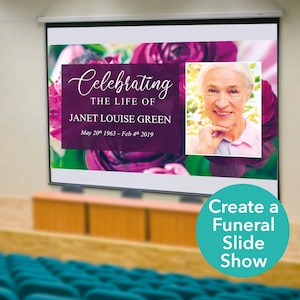 Purple Floral Celebration of Life Slideshow | Purple Floral Funeral Template | Floral PowerPoint presentation | Memorial Template | 0230