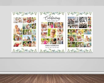 Celebration of Life Memorial Sign, Memorial Poster, Funeral Collage Sign, In Loving Memory Funeral Welcome Sign, Funeral Poster, Easel Sign