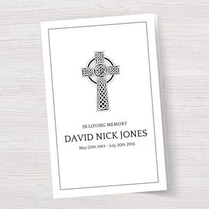 Catholic Funeral Program Template, Order of Service, Memorial Program, Memorial Service (Catholic Cross)