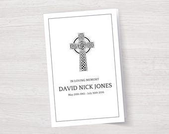 Catholic Funeral Program Template, Order of Service, Memorial Program, Memorial Service (Catholic Cross)