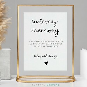 In Loving Memory Sign for Wedding, Wedding Memory Sign, Minimalist Memorial Wedding Sign, Forever in Our Hearts, Watching From Heaven Sign