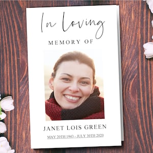 Minimalistic Obituary Template | Funeral Program Template for Celebration of Life | Funeral Brochure with Order of Service | 9996