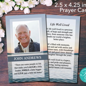 Ocean Funeral Prayer Cards Funeral Favor Celebration of Life Funeral Template Funeral Card 0050 image 1