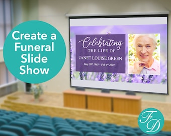 Lavender Funeral Slideshow Template | Funeral Template | Celebration of Life Decor | PowerPoint presentation | Obituary Template | 0167