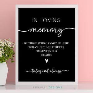 Wedding Memory Sign, Minimalist Memorial Wedding Sign, In Loving Memory Poster for Wedding, Watching From Heaven, Memorial Table