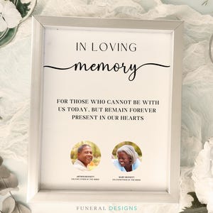 Minimalist Memorial Wedding Sign, In Loving Memory Sign for Wedding with Photos, Wedding Memory Sign, Watching From Heaven, Memorial Chair