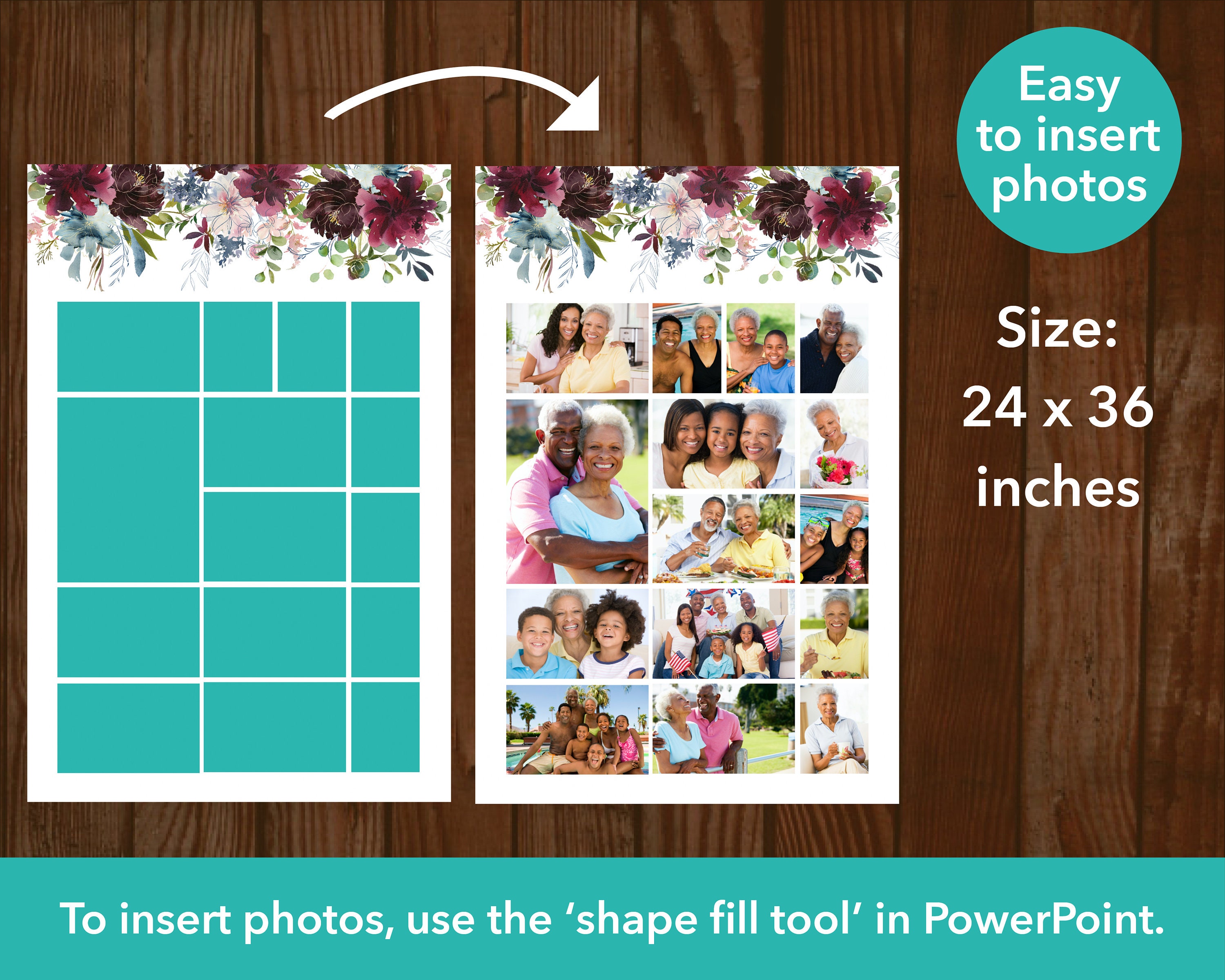 Floral Funeral Photo Display Bundle Funeral Sign Etsy