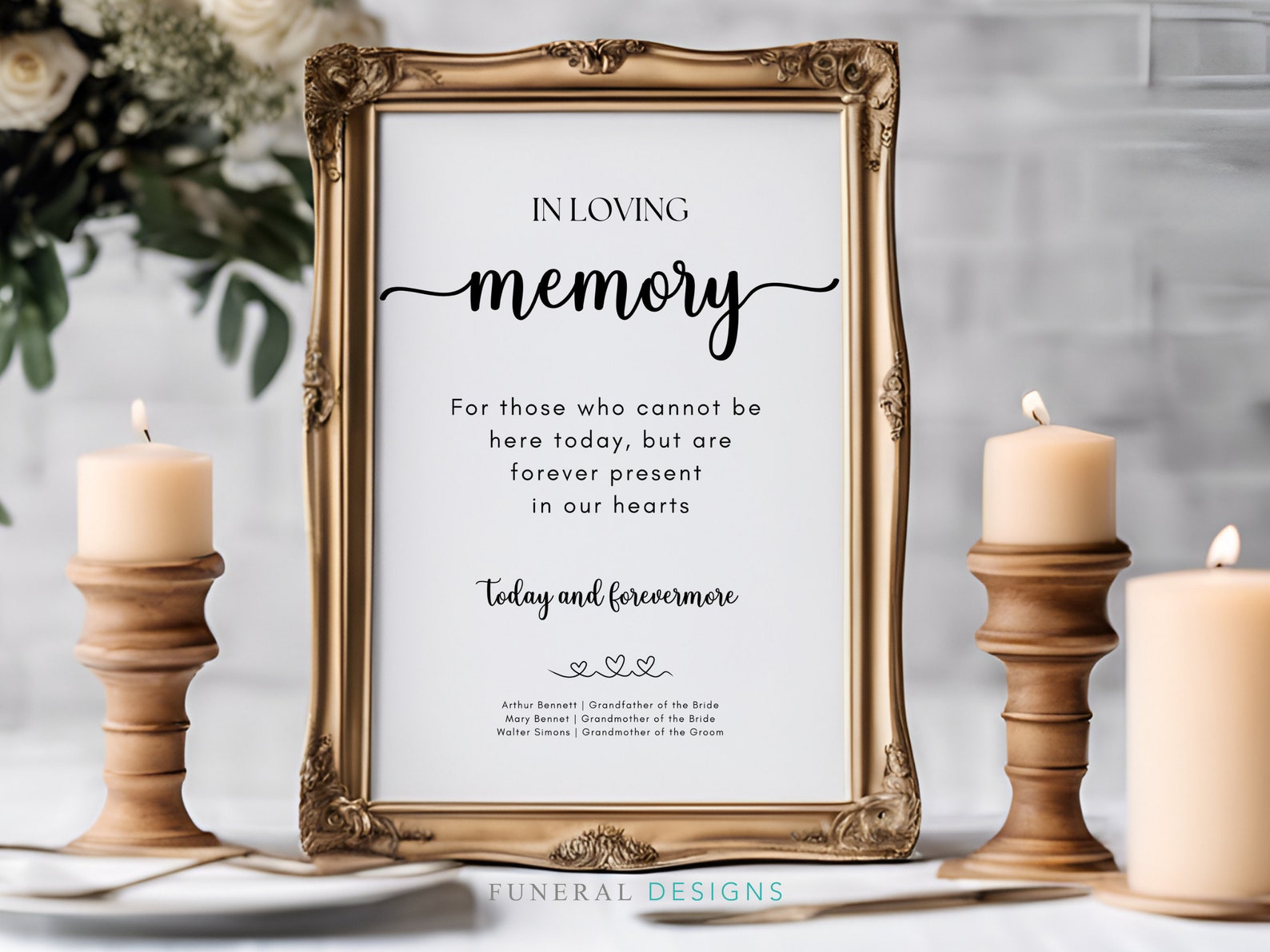 Memory Table Wedding Sign, Memorial Wedding Sign, in Loving Memory Sign ...