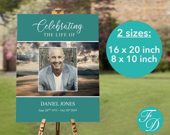 Mountain Top Funeral Welcome Sign | Funeral Poster | Celebration of Life Decoration | Memorial Poster | Funeral Sign | Memorial Sign | 0030