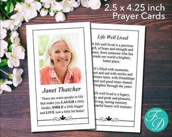 Funeral Prayer Card | Memorial Ideas | Funeral Ideas | Funeral Printables | Editable Prayer Cards | Funeral Favor | Prayer Cards | 0282