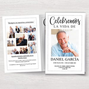 Plantilla de Programa Funerario de 4 Páginas / Spanish Funeral Program Template / Programa Funerario Español / Celebración de la Vida / 0239