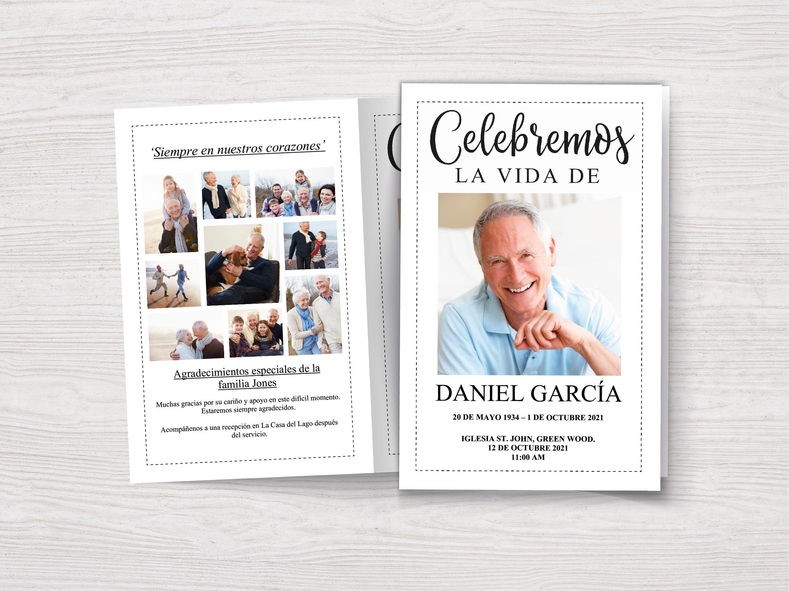 Plantilla de Programa Funerario de 4 Páginas | Spanish Funeral Program Template | Programa Funerario Español | Celebración de la Vida | 0239