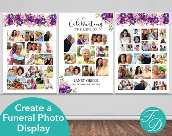 Celebration of Life Poster Funeral Photo Display for Man | Etsy