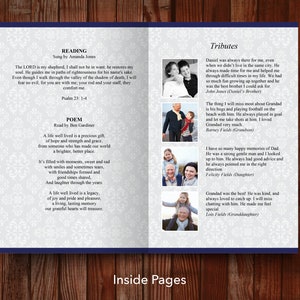 8 Page Classic Funeral Program Template for Men Celebration of Life Memorial Program Memorial Service Obituary Template 0067 image 5