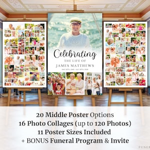 Canva Memorial Photo Boards, In Loving Memory Funeral Collage Set, Custom Funeral Memory Boards, Memorial Photos, Funeral Poster Set Bundle
