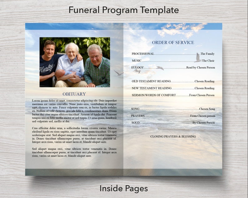 Funeral Bundle Funeral Program Template, Funeral Welcome Sign, Funeral Thank You & Invite, Funeral Slideshow included 0036 image 3