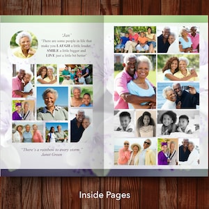 8 Page Purple & Green Funeral Program Template 8 Page Memorial Program 8 Page Celebration of Life Program 8 Page Obituary 0156 image 4