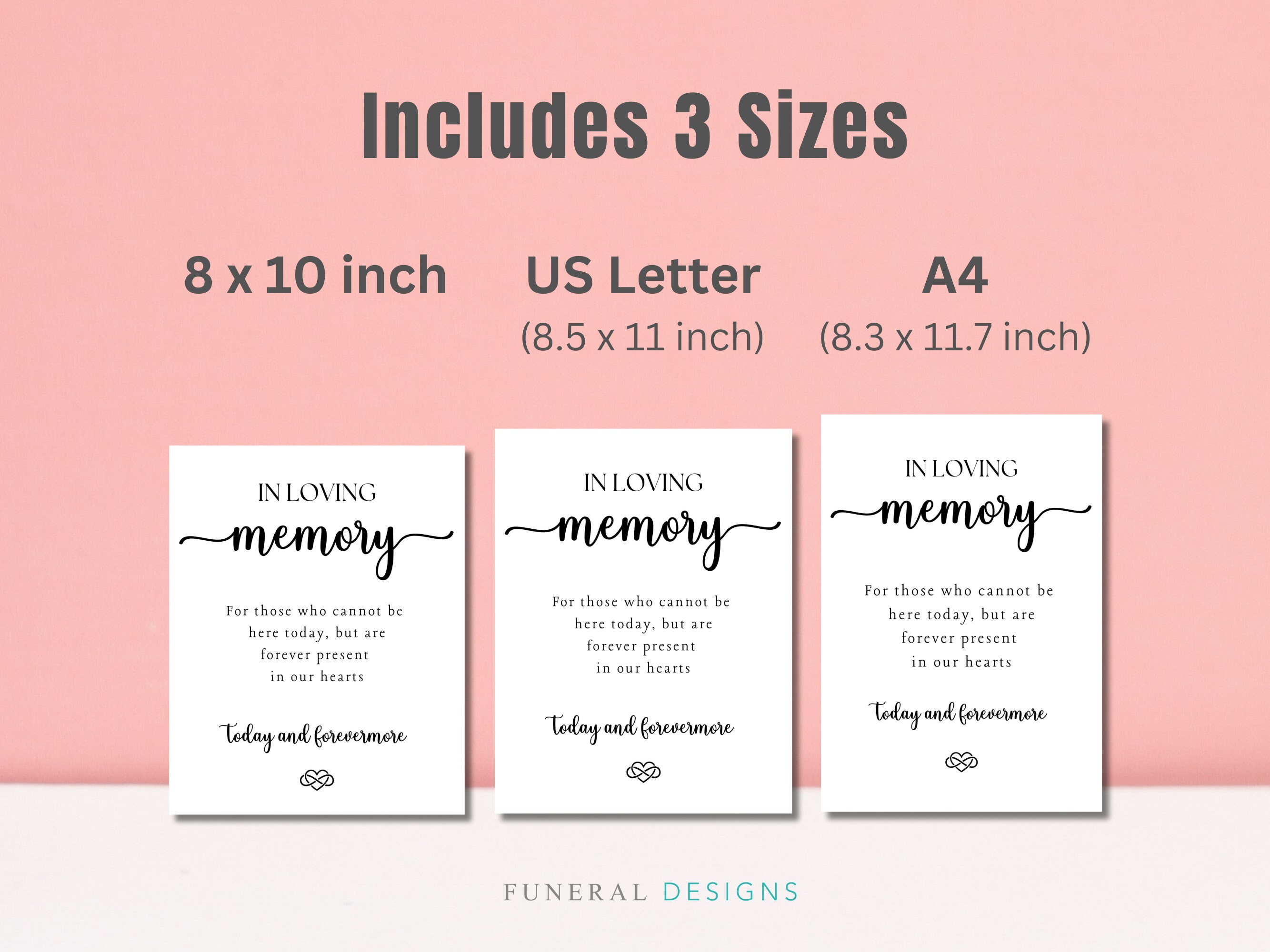 Memory Sign Wedding Memory Table Sign, Minimalist Memorial Wedding Sign, in Loving ...