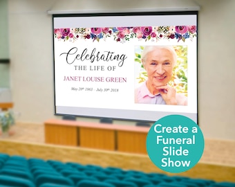 Celebration of Life Decorations | Funeral Slideshow | Obituary Template | Funeral Collage | Funeral PowerPoint | Memorial Collage | 0136