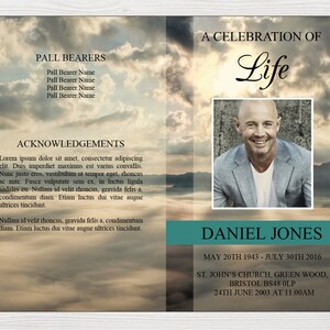 Funeral Program Template For Man Obituary Template Order of Service Memorial Program Celebration of Life Program 0030 image 2