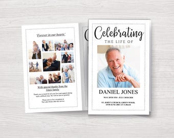 Classic Funeral Program Template | Celebration of Life | Funeral Template | Memorial Program | Memorial Service | Funeral Program Word 0239