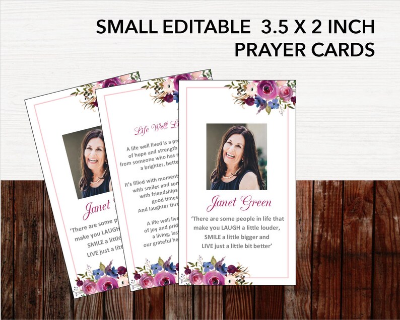Printable Prayer Card Memorial Ideas Funeral Ideas Funeral Etsy