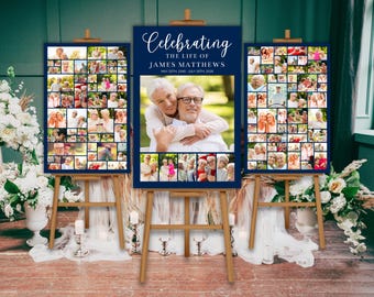 Canva Memorial Photo Boards, In Loving Memory Funeral Collage Set, Custom Funeral Memory Boards, Memorial Photos, Funeral Poster Set Bundle
