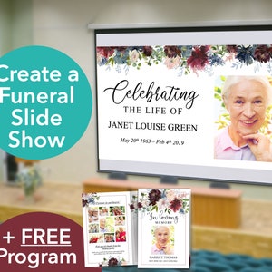 Celebration of Life PowerPoint Template + FREE Funeral Program | Funeral Slideshow Template | Memorial Slideshow | Funeral PowerPoint 0149