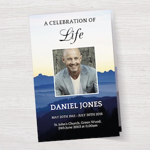 Mountain Funeral Program Template | Celebration of Life | Memorial Programs | Memorial Service | Funeral Templates | Funeral Program Word