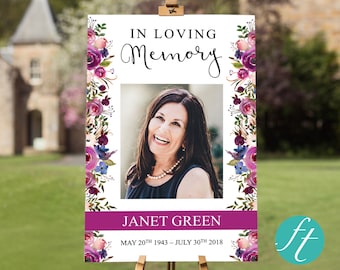 Funeral Poster | Celebration of Life Poster | Funeral Sign | Celebration of Life Decorations | Funeral Welcome Sign | Memorial Poster | 0136